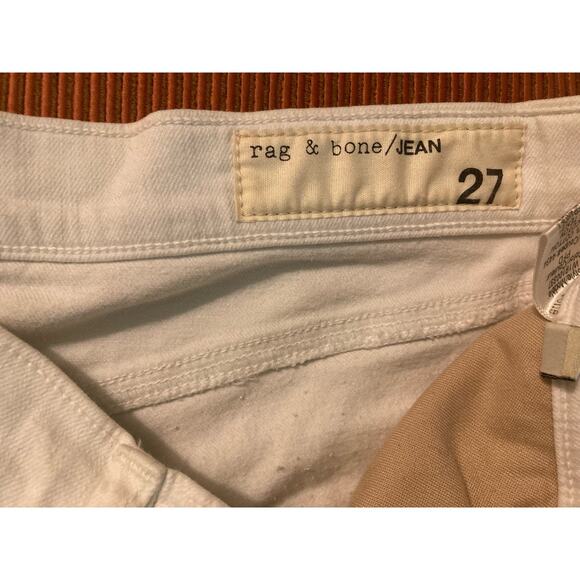 Rag & Bone White Denim Jean Shorts Cuffed Micro Mini Stretch ~ Sz 27 ~ So Summer - Picture 4 of 7